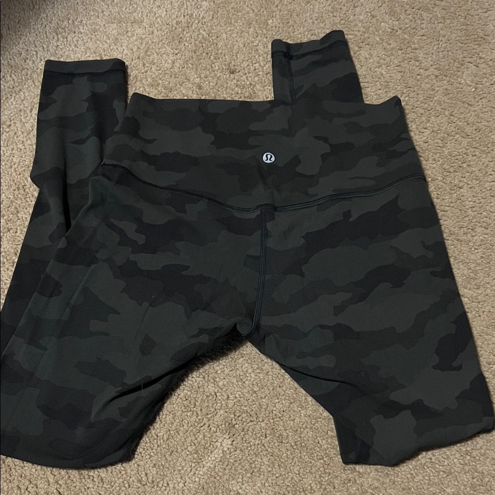 Lululemon align high wasted dark green camo Leggings full length